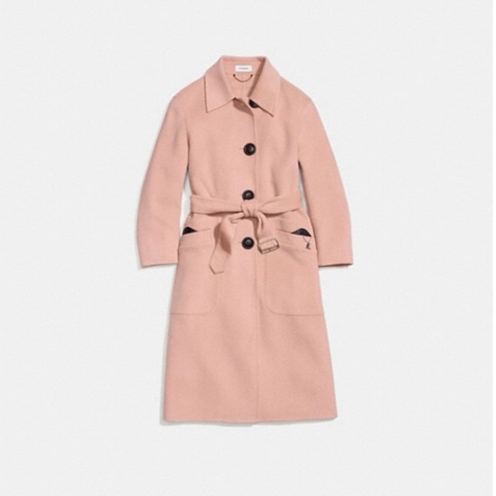 Coach Blush Wool Trench